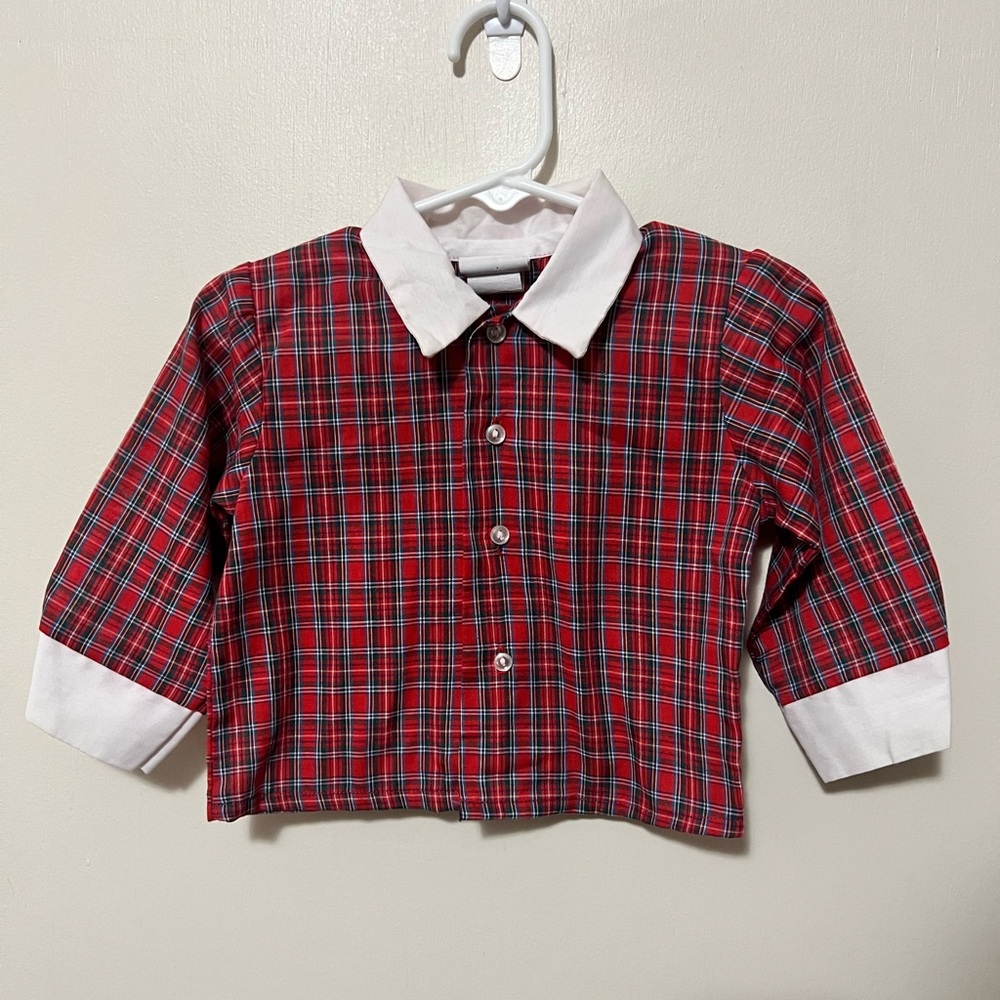 Goodlad Vintage Christmas Plaid Long Sleeve Button Up 18 Mon Holiday Outfit Red